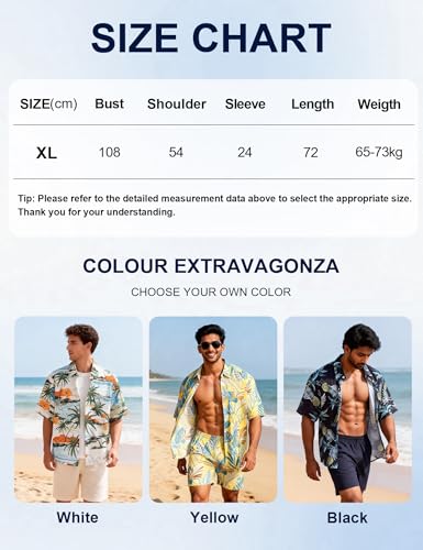 Image of Venzina Men's Floral Print Shirt - Stylish Summer Top for Lounge, Sleep & Beach Wear Lightweight Casual Shirt for Men Nightwear Pyjama Kurta