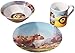 Produktbild Minions Frühstücksset Urzeit Minions und Dino / 3 SetTeller, Schale und Becher aus Porzellan