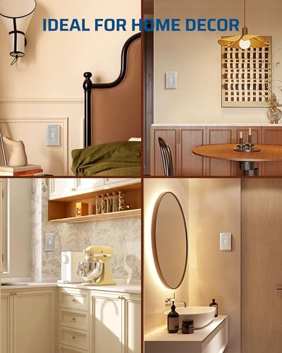 Placas de pared de metal para salones y cocinas modernas con interruptor de palanca DEWENWILS 6