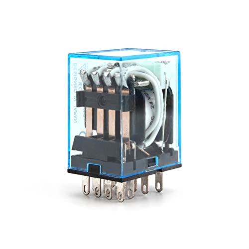 Osgc Intermediate Relay Hh54P My4Nj Micro Small Electromagnetic Relay Ac/Dc 12V 24V Ac110V 220V 380V With 14 Pins Socket Base Pyf14A (Size : Dc 24V) #TOP3