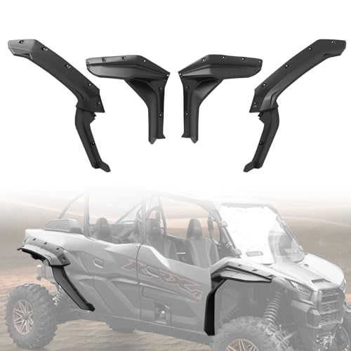 A & UTV PRO Wider Fender Flares Kit for Kawasaki Teryx KRX 4 1000 2023 2024 2025, Heavy Duty Fenders Front & Rear Extended XXL Mud Flaps Mud Guards Extensions Splash Proof KRX4 1000 Accessories