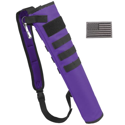 KRATARC Archery Lightweight Back Arrow Quiver Dual Use Foldable Compact Hip Arrows Bag with Molle System Hanged for Target Shooting (Purple Hold 12~18 arrows