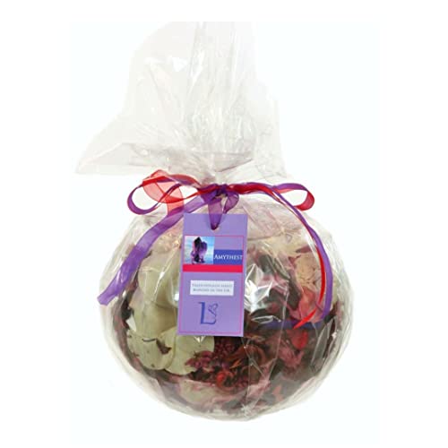 Angraves Amethyst Scented Pot Pourri Glass Fish Bowl Vase Gift Wrapped Set (20cm)