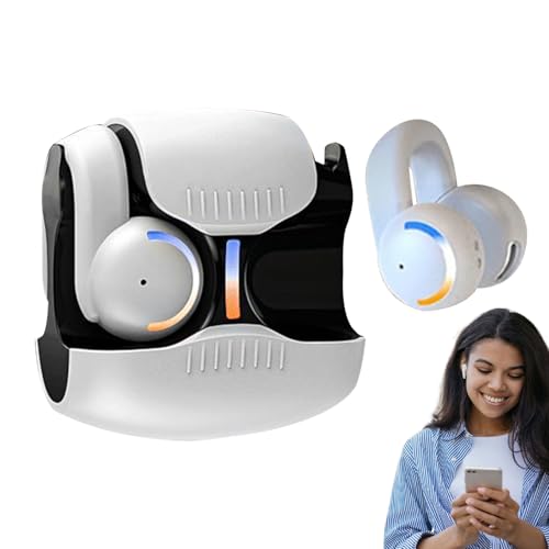 Xistuoz Auriculares inalámbricos con clip de oreja abierta | Auriculares con clip, ligeros, inalámbricos, cómodos, de conducción ósea, reducción de ruido para ciclismo, entrenamiento, trabajo, correr