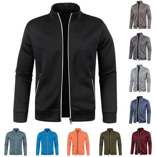 Sweatjacke Herren mit Reissverschluss Ohne Kapuze Klassisch Sportjacke Leichte Jacke Stehkragen Trainingsjacke Strickjacke mit Taschen Freizeitjacke Laufjacke Sweatjacke Herren mit Reissverschluss Ohne Kapuze Klassisch Sportjacke Leichte Jacke Stehkragen Trainingsjacke Strickjacke mit Taschen Freizeitjacke Laufjacke
