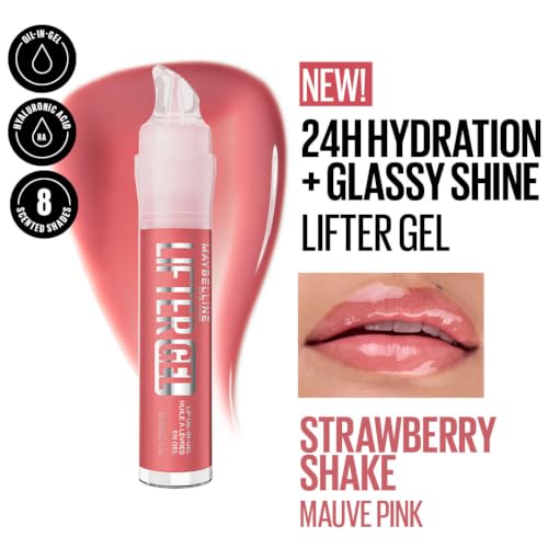 Image of Maybelline New York Lifter Gel Lip Oil In Gel, Strawberry Shake, 6.6ml