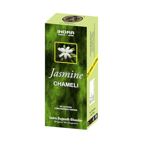 Image of INDRA SUGANDH BHANDAR Attar For Unisex Pure Jasmine, 25ml Roll On Rich & Divine Original & Pure Chameli Flower Long Lasting Liquid Fragrance Pack