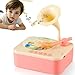 Kids Phonograph with 96 Cards,Children's Storyteller Sleeping Music Box (Brown)