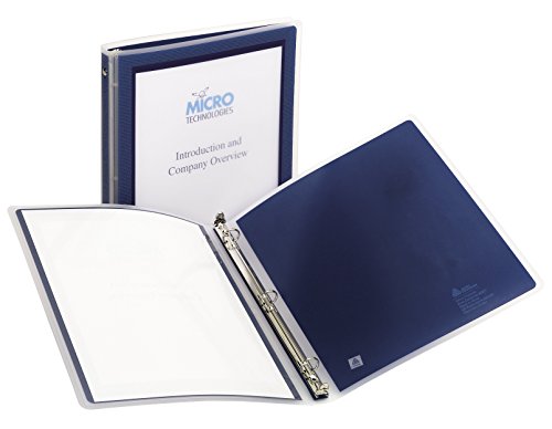 Avery 15766 Flex-View Binder, 1/2-Inch Capacity Round Rings, 11 X 8-1/2, Navy Blue #TOP2