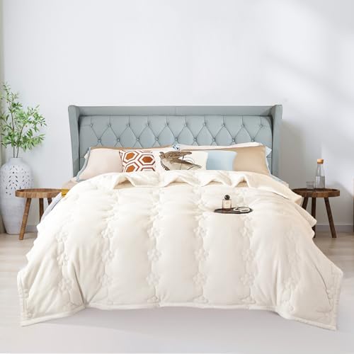 ShowyLive Kuscheldecke Flauschig Decke Sofadecke Fleecedecke Flanell Couchdecke Für Bett Sofa Schlafzimmer Büro- Dicke und Warm Wohndecke für Couch Sofaüberwurf (Beige, 150x200CM)