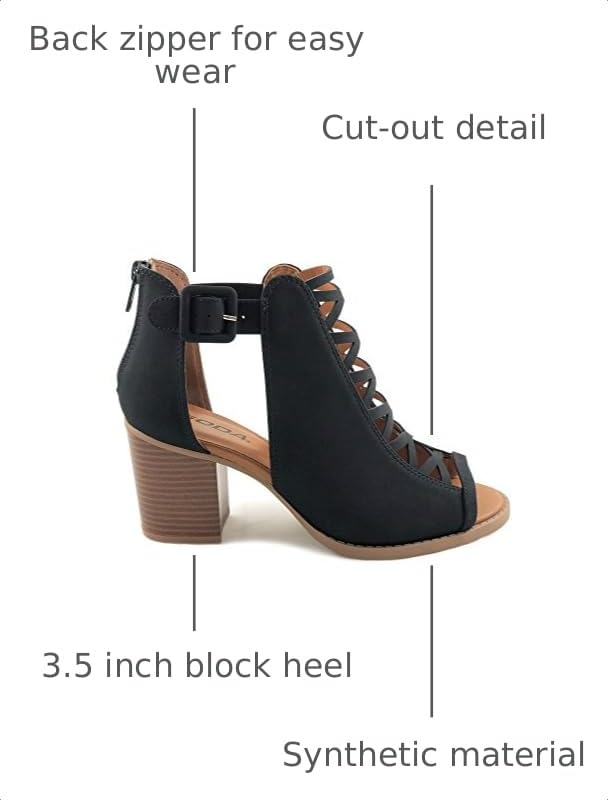 Image of Soda Aran ~ Women Open Toe Crisscross Straps Back Zipper High Heel Fashion Sandal with Adjustable Ankle Strap