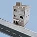 kowaku 1/64 Building Model Residential Modern House, Architecture Scene for Micro Landscape Layout, 11.7cmx15.9cmx20.4cm