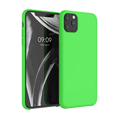 kwmobile TPU Silicone Case Compatible with Apple iPhone 11 Pro Max - Case Slim Phone Cover with Soft Finish - Lime Green
