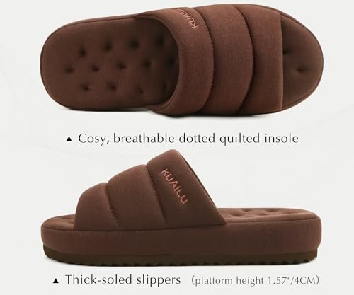Image of KuaiLu Cozy Memory Foam Slippers For Men - All-Season Warm House Shoes