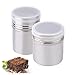 Esparcidor De Polvo De Acero Inoxidable Con Tapa, Versátil, Colador De Coctelera De Acero Inoxidable, Paño De Malla Con Tapa, Botella De Especias De Café En Polvo – 2 Unidades