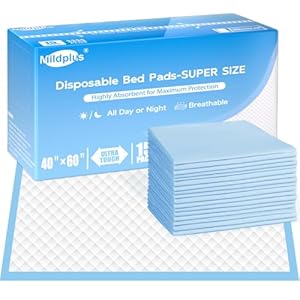 Bedpads Wegwerp 40 x 60 Chucks Pads|Bedpads Wegwerp Volwassen Extra Groot|Super absorberende pads voor ziekenhuisbed patiënt herpositionering|Chucks Pads Wegwerp voor volwassenen, ouderen, huisdieren