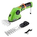 WORKPRO Cordless Grass Shear & Shrubbery Trimmer - 2 in 1 Handheld Hedge Trimmer 7.2V Electric Grass Cutter 2.0Ah Rechargeable Lithium-Ion Battery and USB Cable Included