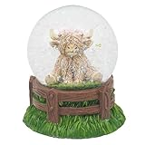 Lesser & Pavey Happy Highland Cow Highland Cow Flower Waterglobe Figurines & Ornaments For Home & Office | Decorative Home Accessories Statues For Indoor & Outdoor | Lovely Gifts for Women & Men