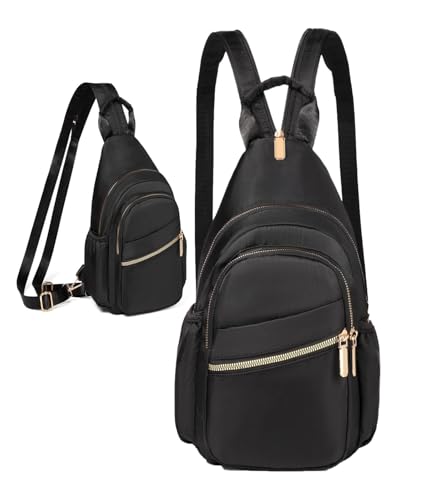 Xsecnua Small Crossbody Sling Bag for Women, Mini Backpack Sling Backpack Convertible, Chest Bag for Hiking Daypack