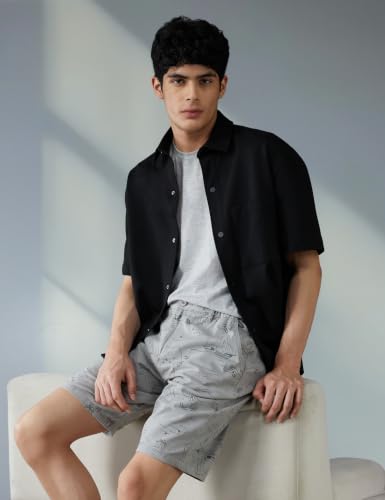 Image of The Indian Garage Co Men Slim Fit Printed Mid-Rise Shorts