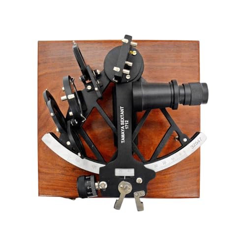 Sextant Instruments Sextant Instruments Sextante de trabajo de aluminio sólido Sextante original de navegación de barco totalmente funcional con caja de madera