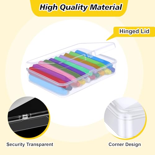 Image of 32 Pcs Plastic Crayon Box Bulk Clear Crayons Holder with Lid Crayon Organizer Case Crayon Storage Containers for Students School Office Supplies (32)