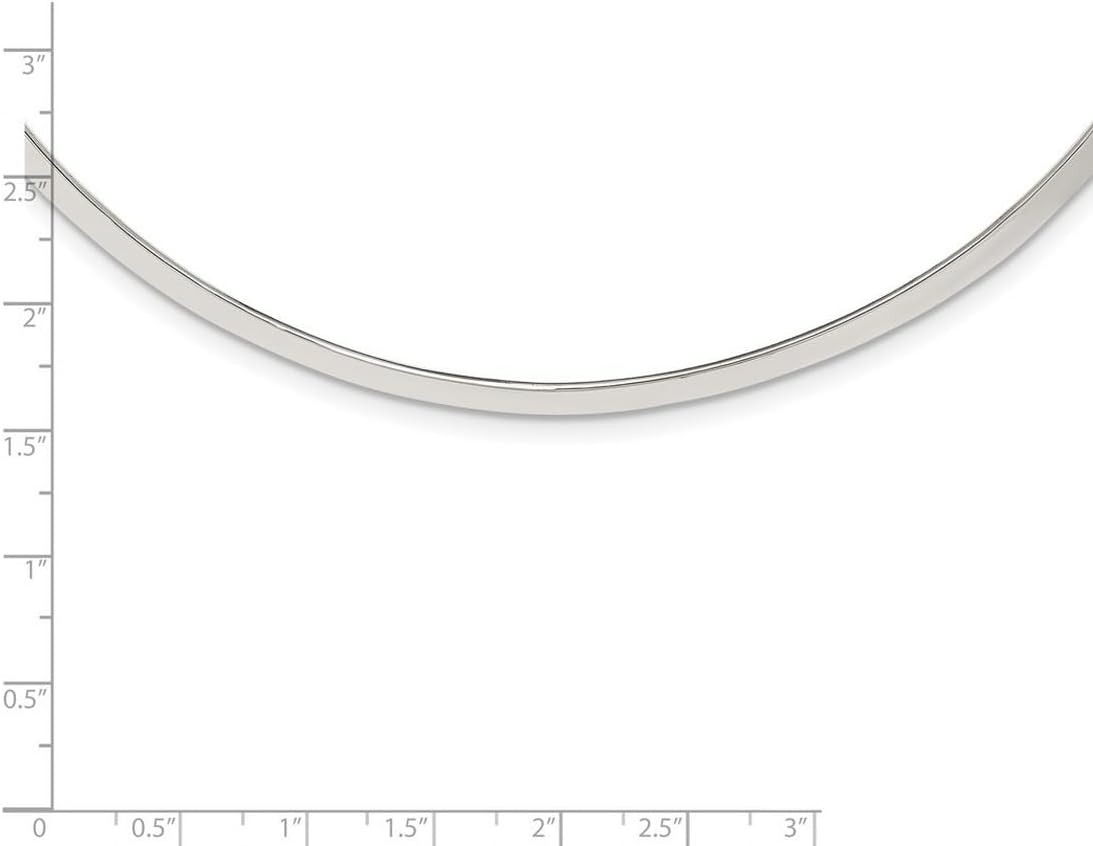 JewelryWeb 925 Sterling Silver Flexible Polished 4mm Neck Collar Necklace Collar Necklace for Women