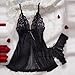 Sexy Halter Open Front Ruffle Sheer Mesh Lace Babydoll Lingerie Dress with Thong 2 Piece Backless Fashion Lingerie Black XL