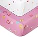 Francois et Mimi 100% Cotton Standard 2 Piece Crib Sheet Set for Girls, Fitted Sheets