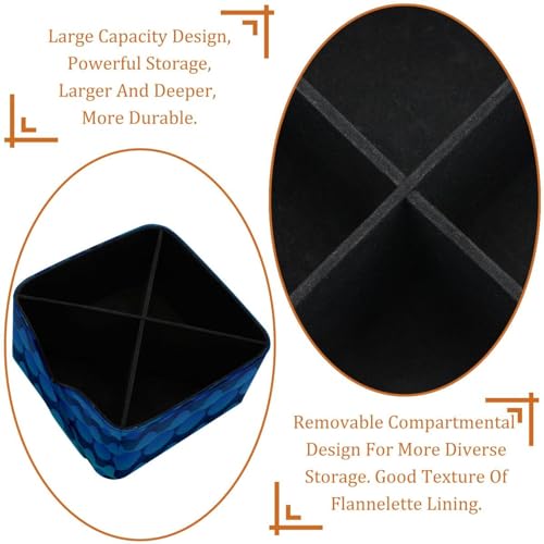 Porte-stylo rectangulaire bleu à double compartiment pour le bureau