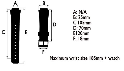 Cinturino flessibile in resina nera per orologio