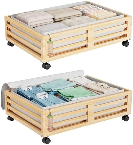 Bamboo Under Bed Storage Containers