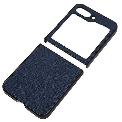 Rankomu Galaxy Z Flip 5 mobilfodral - vikbart, blått läderdesign