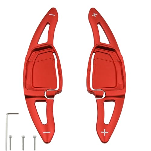 sumaikeji Aluminum Steering Wheel Shift Paddle Extensions for Audi RS5/RS7/RS6 Avant(2021-2025), e-tron GT/RS e-tron GT/RS3(2022-2025) Auto Accessories（red）
