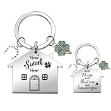 YDUNARISE Einzugsgeschenke Wohnung,Sweet Home Schlüsselanhänger mit Karte Einzug Haus & Geschenkbox,Viel Glück im Neuen Zuhause Geschenk zum Einzug (Einzug)