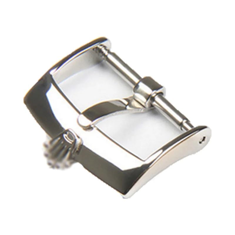 Polished Pin Buckle 16mm 18mm 20mm Leather Strap Strap buckle(Silver-Withlogo,20mm)