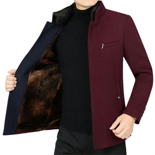 Veste d'hiver pour homme à col montant en polaire unie chaude JXQXHCFS