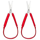 HERRAMIENTA PERFECTA: El diseño en forma de anillo es fácil de apretar y les ayuda a dominar las habilidades motoras de agarrar y soltar. Estas tijeras también son la herramienta de corte perfecta para zurdos o niños con necesidades especiales.