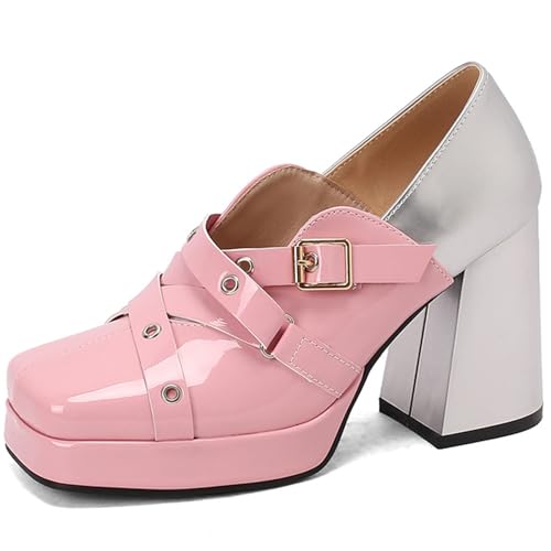 Chaussures talon bloc confortables avec plateforme et bride pour pieds sensibles