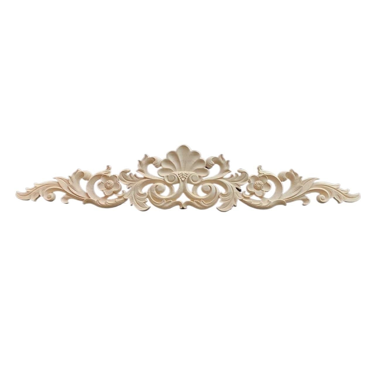 Apliques de madera para muebles con flor tallada y calcomanía decorativa vintage