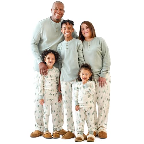 Butterblu JAMIE Matching Family Jammies Holiday Pajamas 100% Organic Cotton PJs Adults, Kids, Toddlers, Baby, Pets, Winters Pine, X-Large