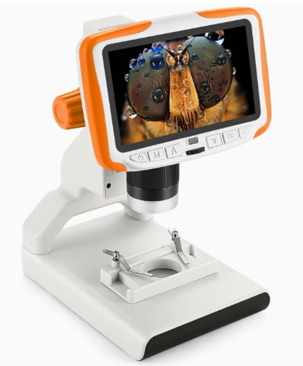 AD205 200XChild cyfrowy mikroskop domowy szkoła edukacyjna biologia przenośny dla dzieci obserwacja 1080P HD cyfrowy mikroskop biurkowy 5-calowy ekran LCD