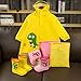 CHEOTIME Children's Raincoat, Cloak Type Boy Raincoat Suit, Cute Cartoon Print Rain Gear Poncho for Primary School Students (M (Suitable for Height 90‑100cm))