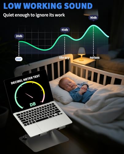SOUNDANCE Laptop Cooling Pad with Upgrade Low-Noise Fan and 3.0 USB Hubs, Ventilated Laptop Cooler Prevent Overheating, Adjustable Ergonomic Laptop Stand Support Up to 16” Gaming Notebook Computer - Image 7