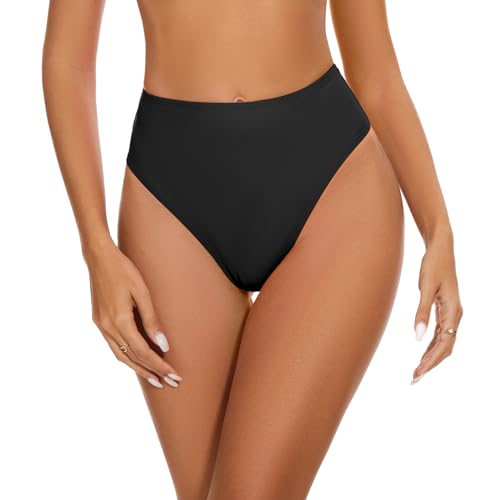 Womens High Waisted Thong Bikini Bottoms Swimsuit Bottoms High Cut Rave Bottoms4