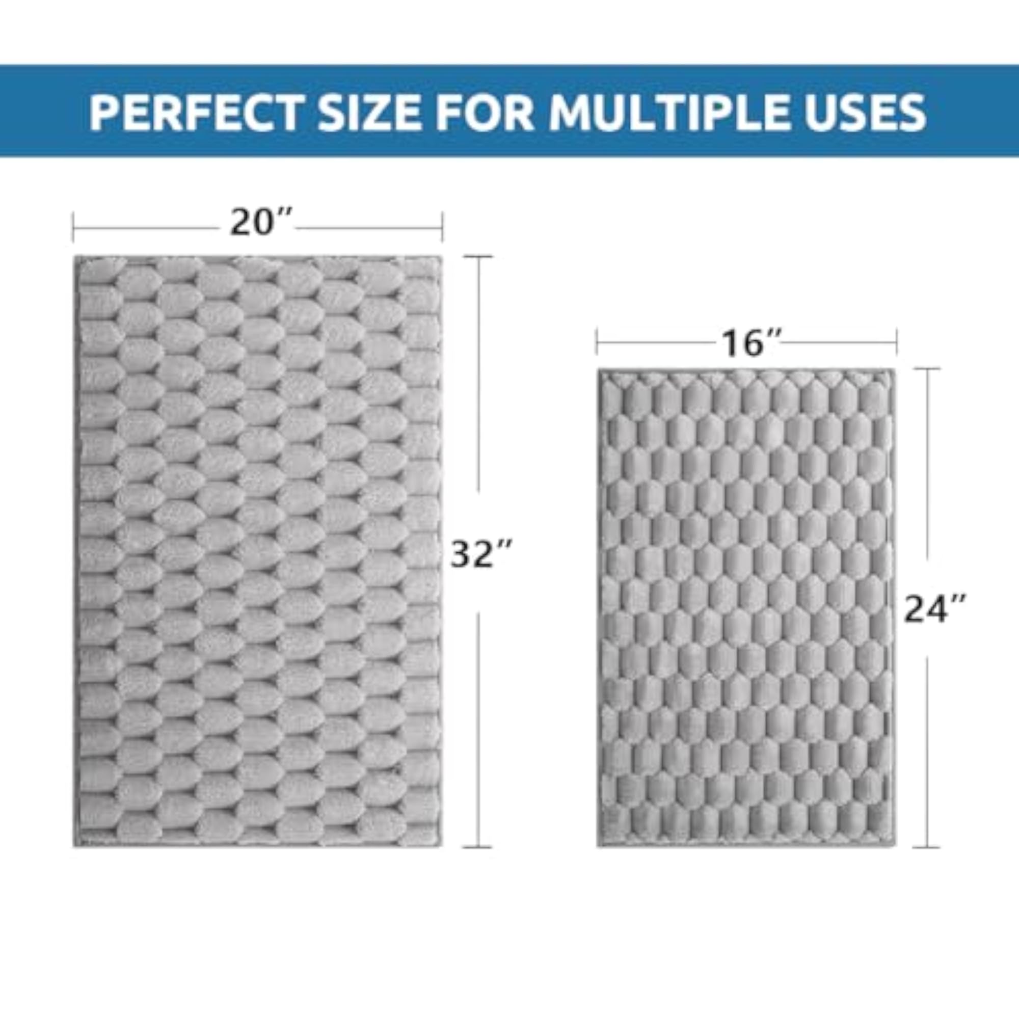 Bathroom Door Mat 40x60cm, Silicone Dot Back, Non-Slip