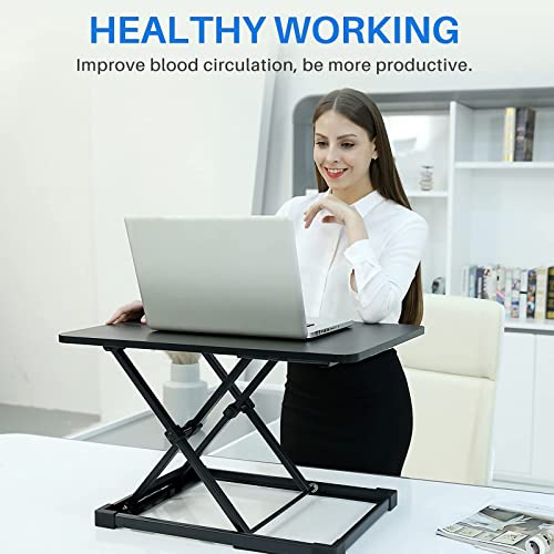 Sunon Desk Converter Ergonomic Standing Desktop Gas Spring Height Adjustable/Table Riser, Sit Stand Converter Dual Monitor Laptop Computer for Home... - Image 6