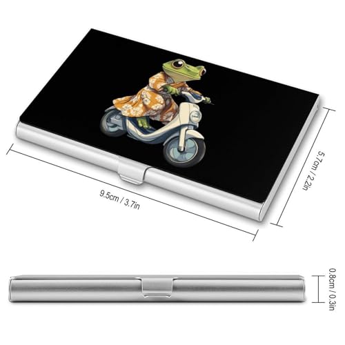 Frog Ride Motorcycle Business Card Case Pocket Card Holder Slim Card Wallet for Men Women2