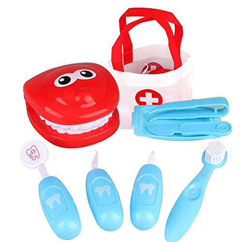 DDG EDMMS Regalo Dentista Juguete Divertido Doctor Toy Playset Cosplay Set de Juguetes educativos para niños (Azul) 1 Set