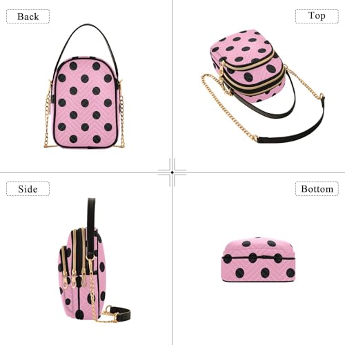 susiyo Black Polka Dot Pink Small Crossbody Bags Shoulder Bag for Women Multi Zipper Stylish Ladies Messenger Bags Phone Purse Handbag Wallet4